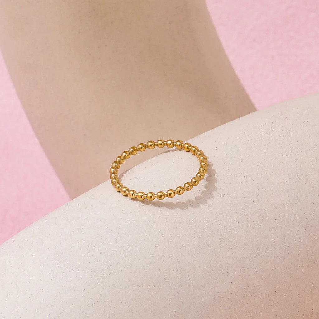 muun studios Bead Ring - Stor - 18K Guldbelagt Ring