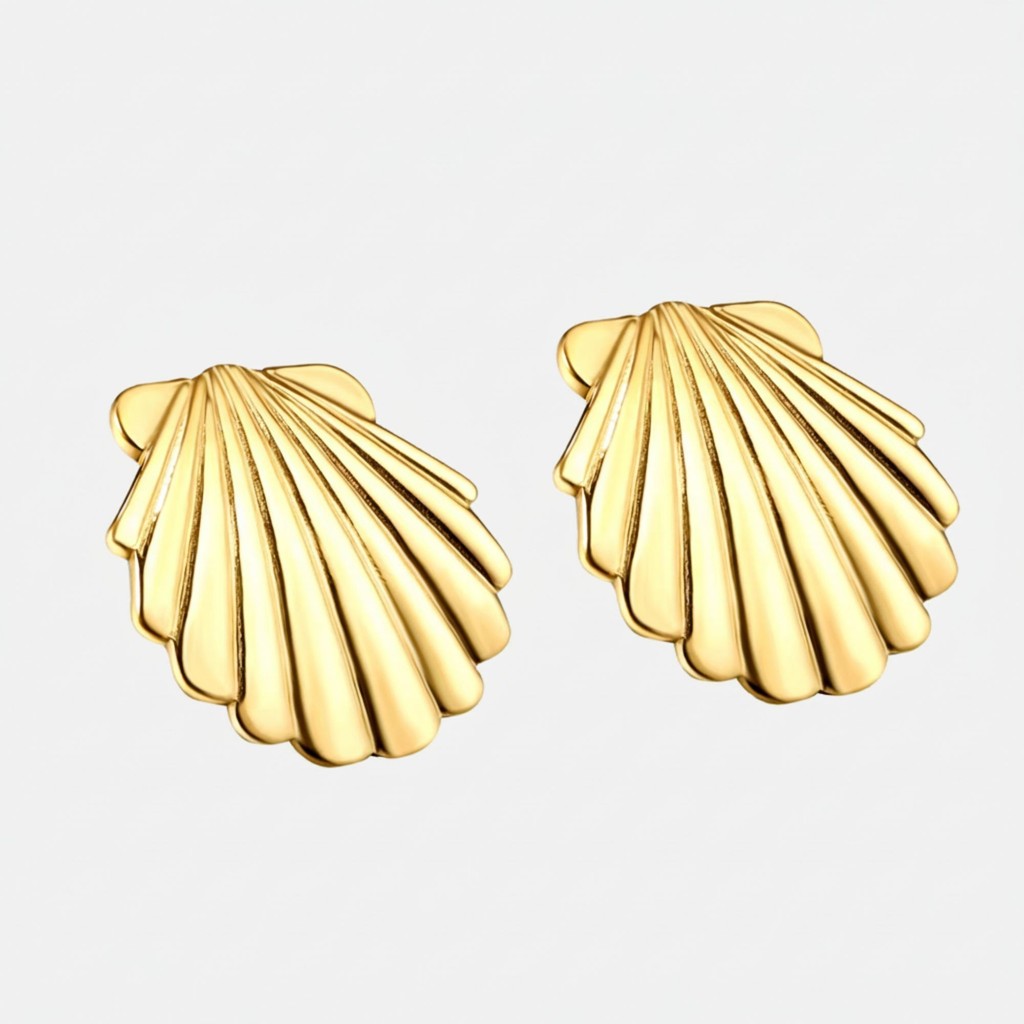 muun studios Sys seashell Earrings - 18K Gold Plated Earring