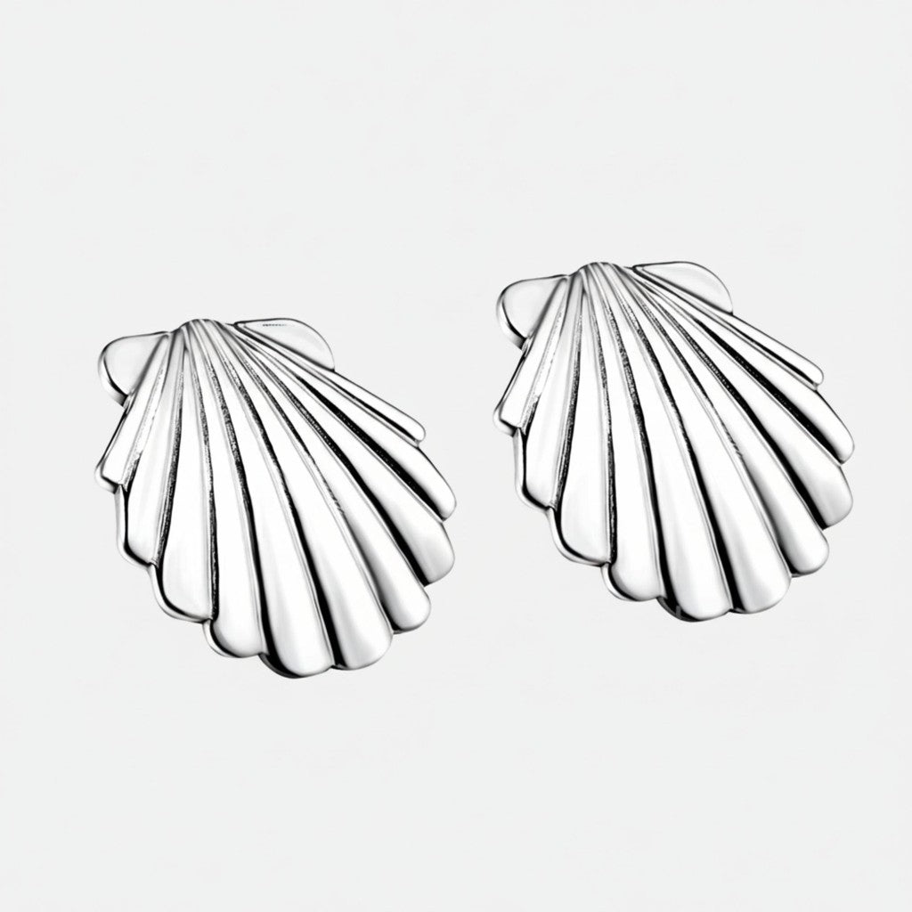 muun studios Sys seashell Earrings - Lira Figaro Bracelet - Stainless Steel Earring