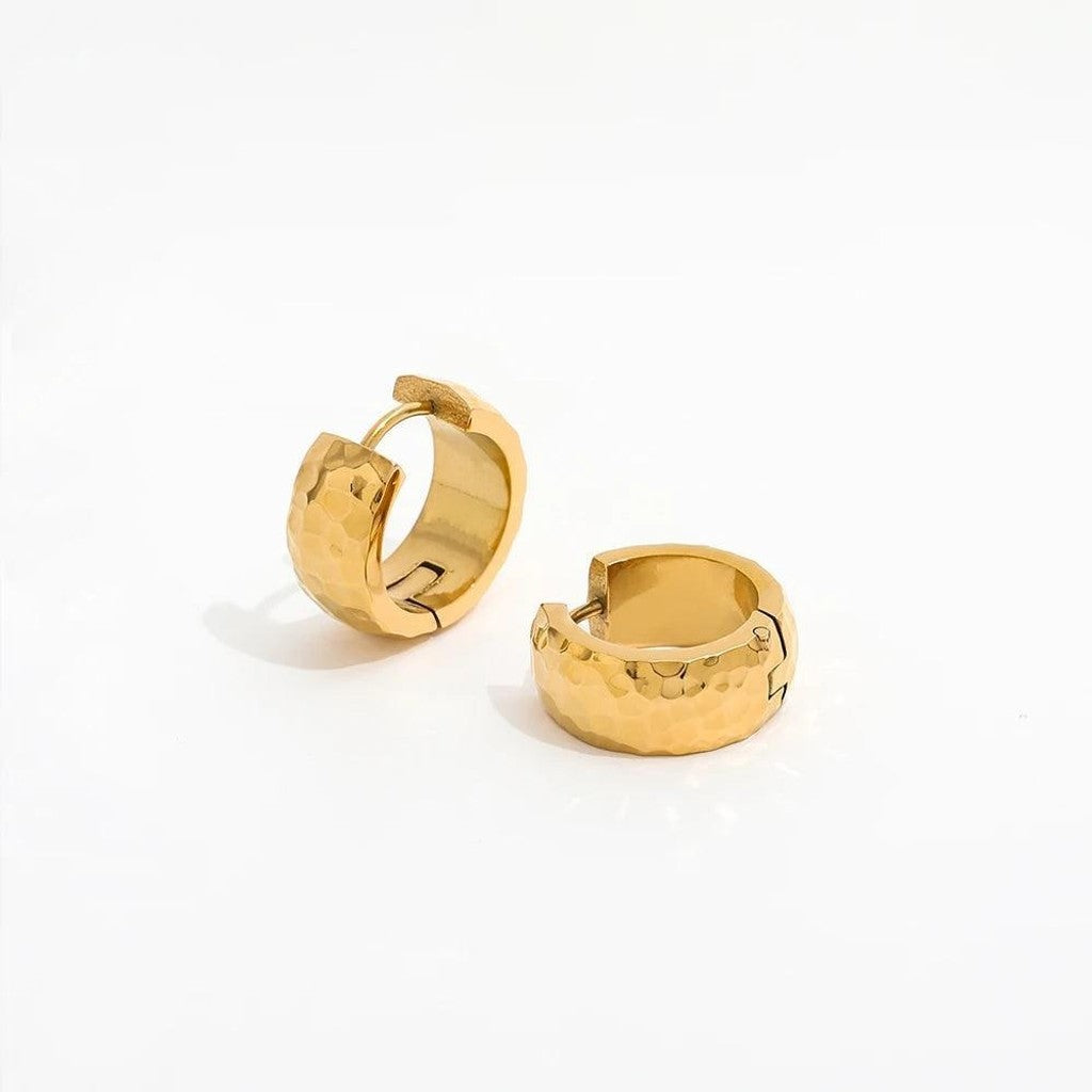 muun studios Amelia Hammrede Øreringe - 18K Guldbelagt Earring 18K Gold Plated