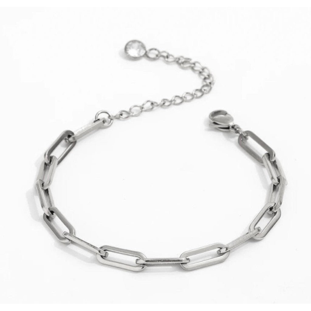 muun studios Ari ZirkonPaperclip Armbånd - Rustfrit Stål Bracelet