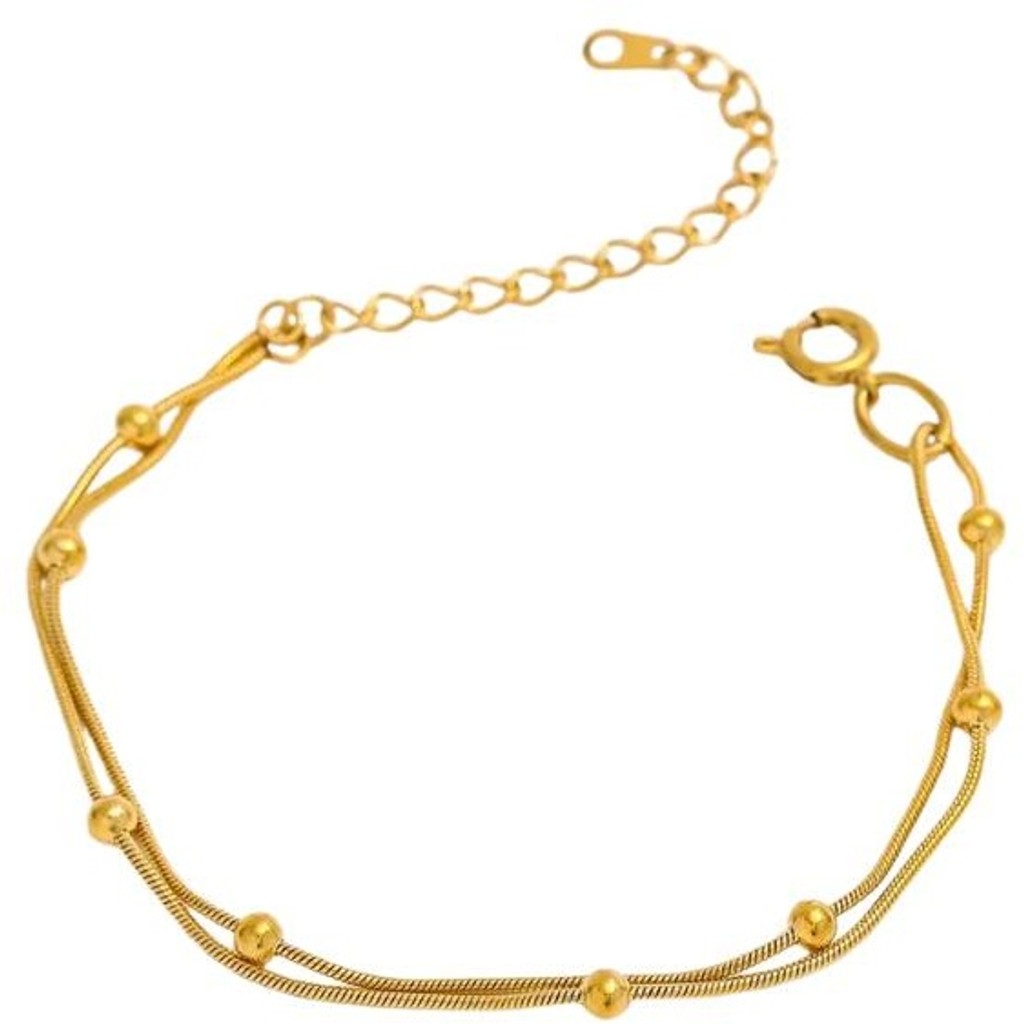 muun studios Bead 2-lags Armbånd - 18K Guldbelagt Bracelet 18K Gold Plated