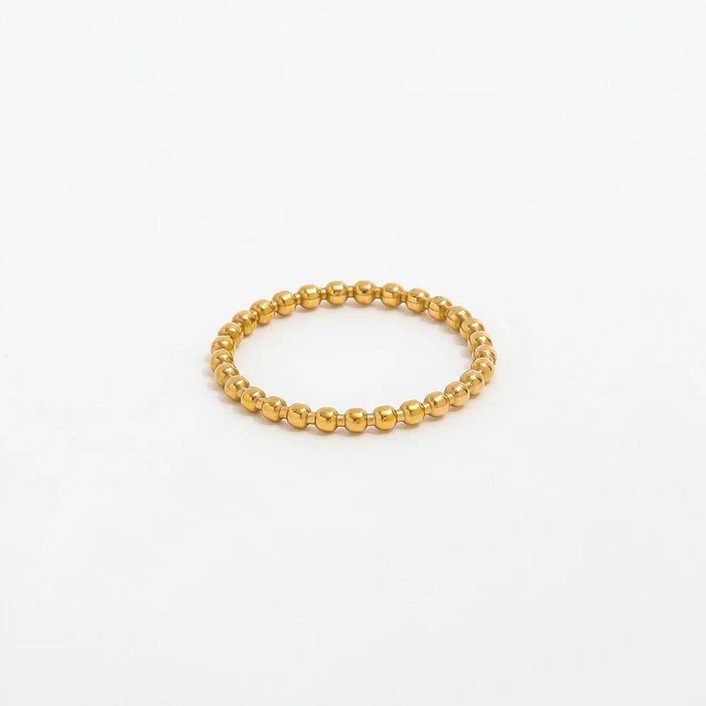 muun studios Bead Ring - Stor - 18K Guldbelagt Ring 18K Gold Plated