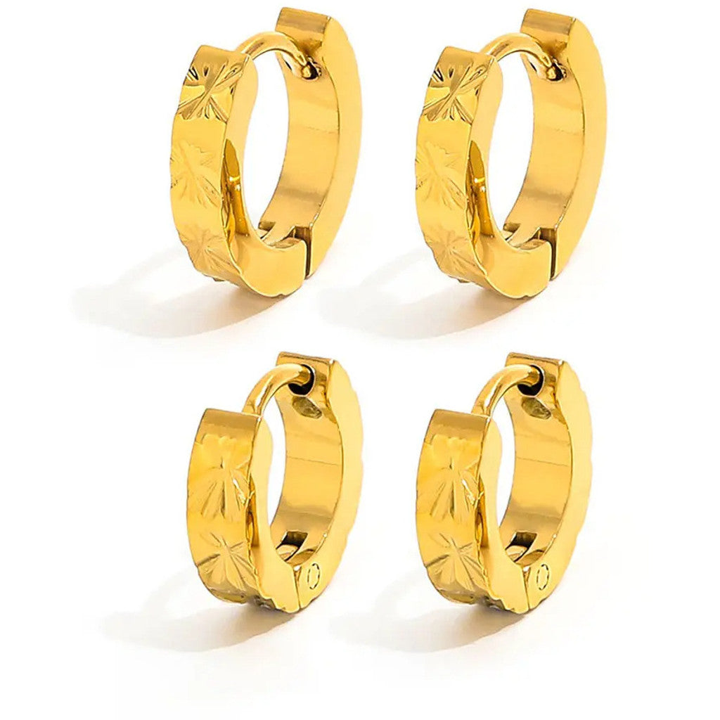 muun studios Burst Dot Ørering - Stor - 18K Guldbelagt Earring 18K Gold Plated