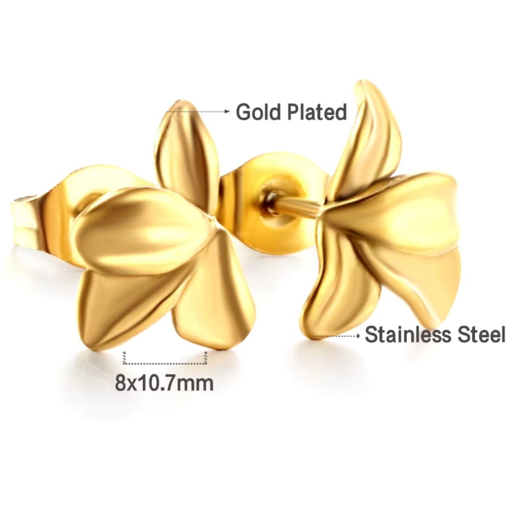 muun studios Celina flower stud earring - 18K gold-plated 