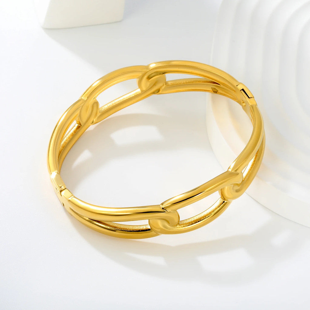 muun studios Cing - Zia Curb Bracelet - 18K Gold Plated Bracelet