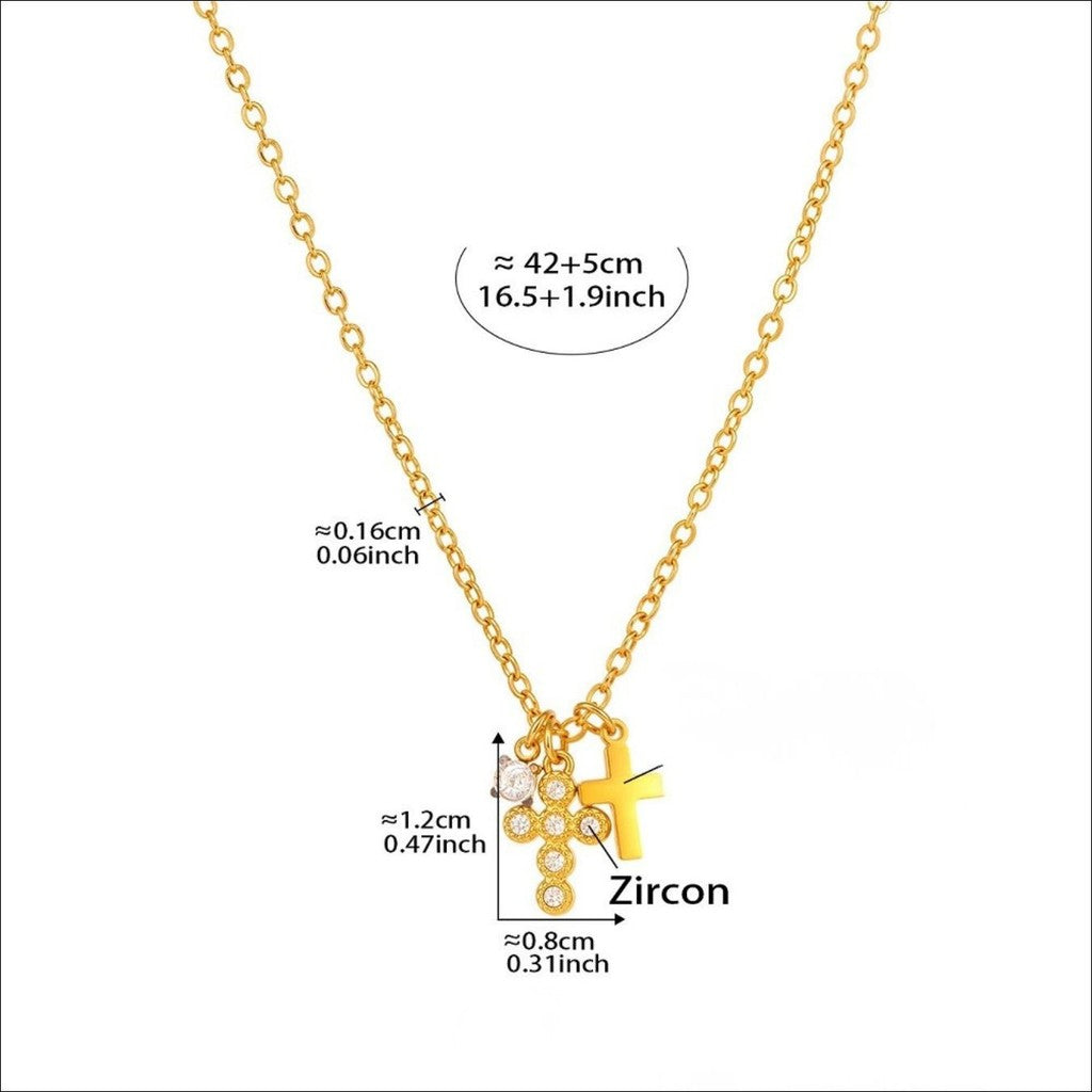 muun studios Cross zircon Necklace