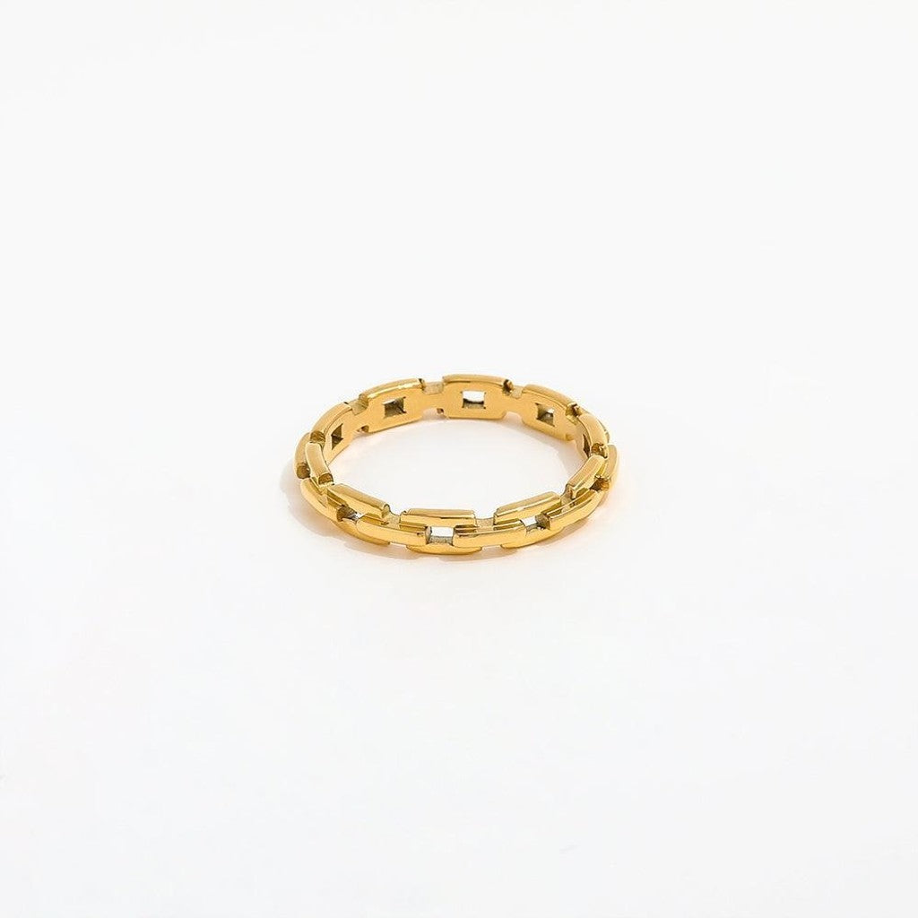 muun studios Curb Chain Ring - 18K Guldbelagt Ring 18K Gold Plated