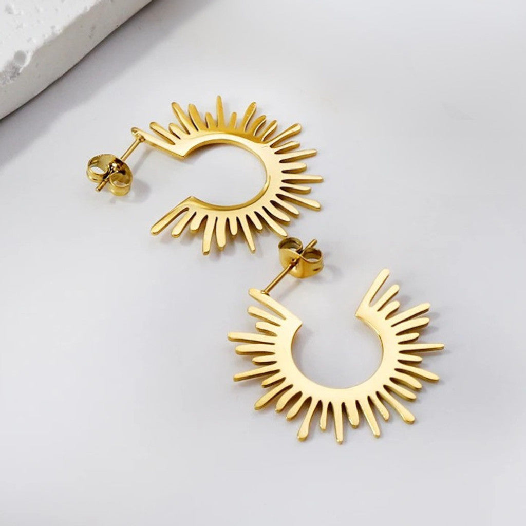 muun studios Dava Sun Earrings – 18K Gold Plated Stainless Steel Earring