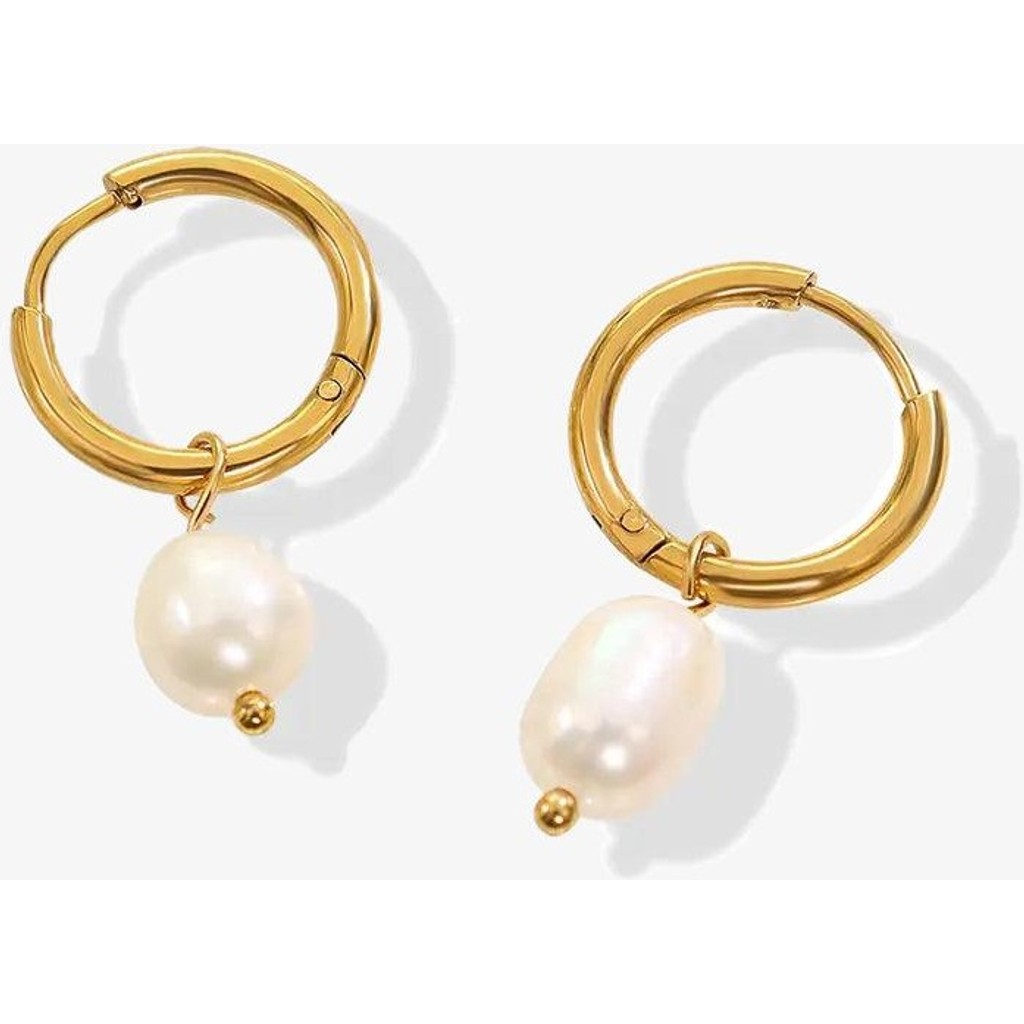 muun studios Ella Perle Øreringe - 18K Guldbelagt Earring 18K Gold Plated