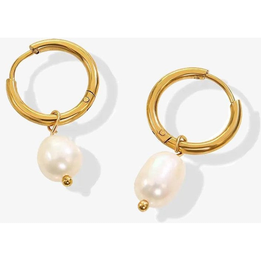 muun studios Ella Perle Øreringe - 18K Guldbelagt Earring 18K Gold Plated