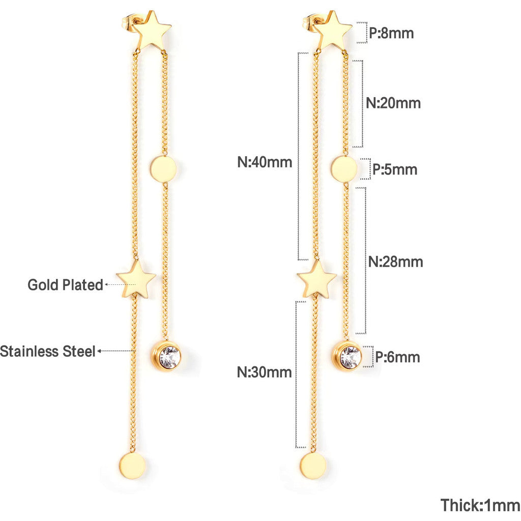 muun studios Hanging Star Earrings 18k Earring