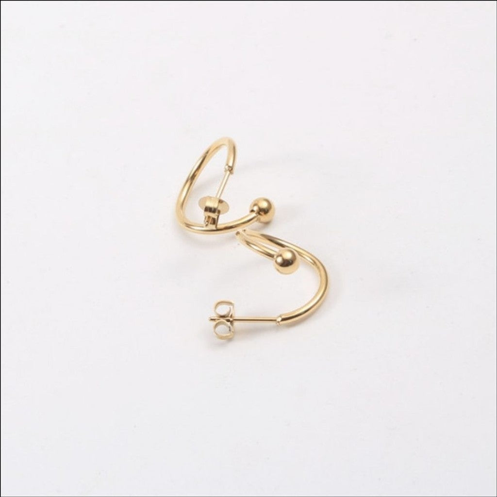 muun studios Iva - Swirl twist earrings - 18K Gold Plated Earring 18K Gold Plated