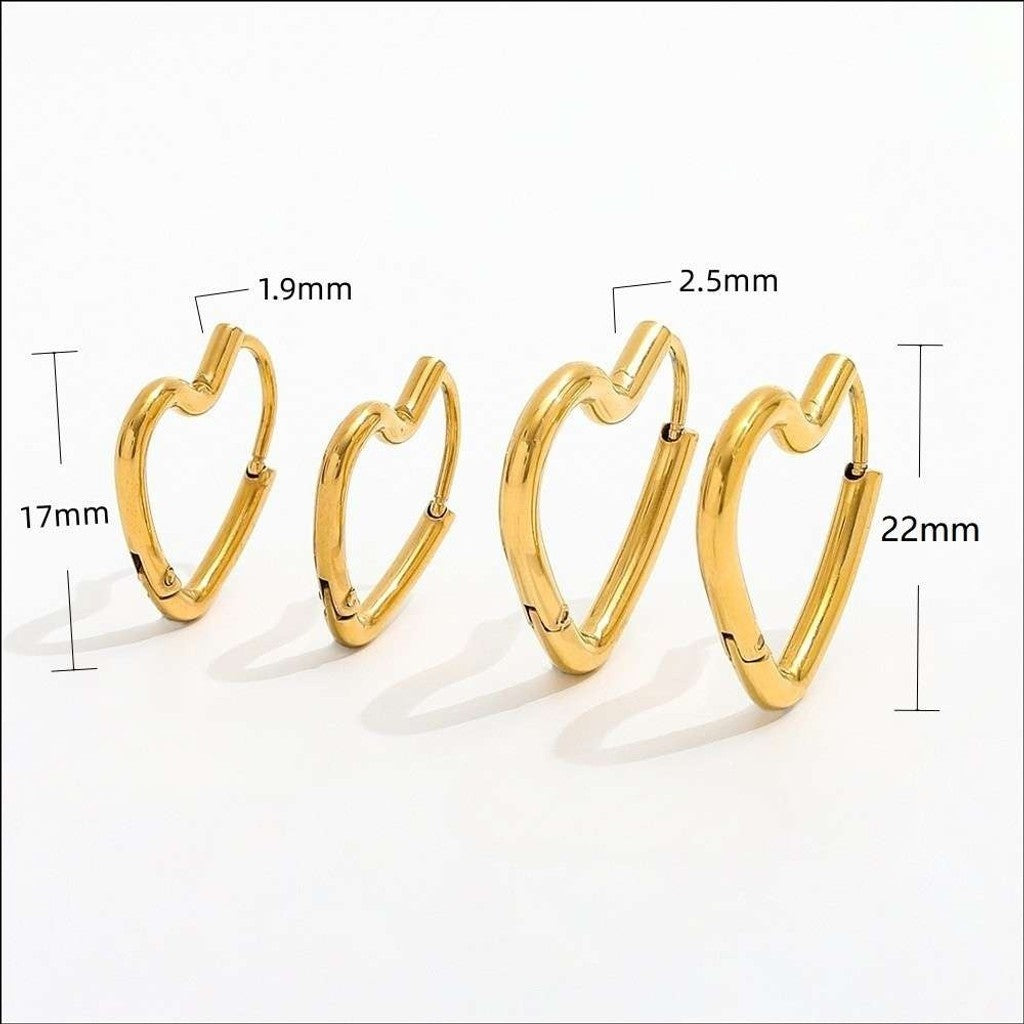 muun studios Jane Heart Earrings Small - 18K Gold Plated Earring