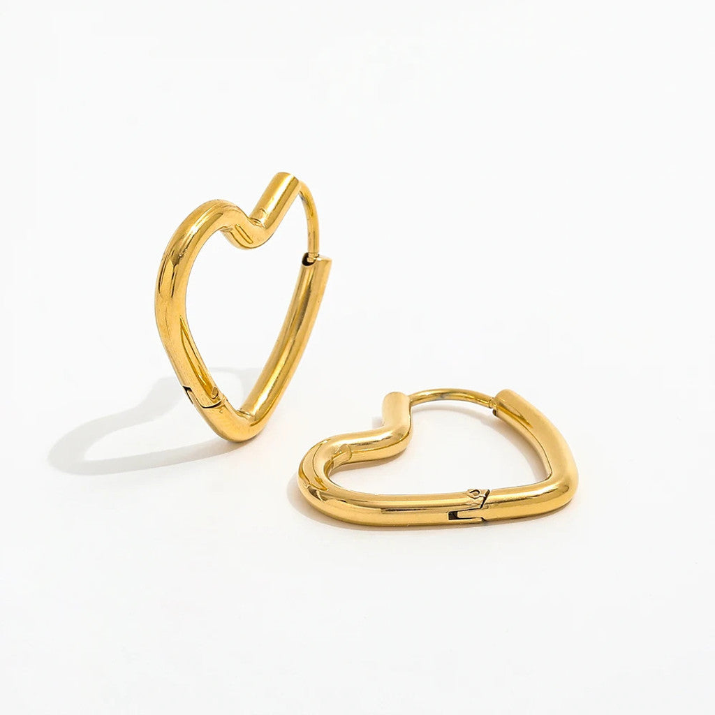 muun studios Jane Hjerte Øreringe - 18K Guldbelagt Earring 18K Gold Plated