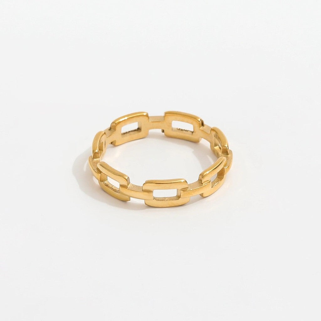 muun studios Kamma Curb Ring - 18K Guldbelagt Ring 18K Gold Plated