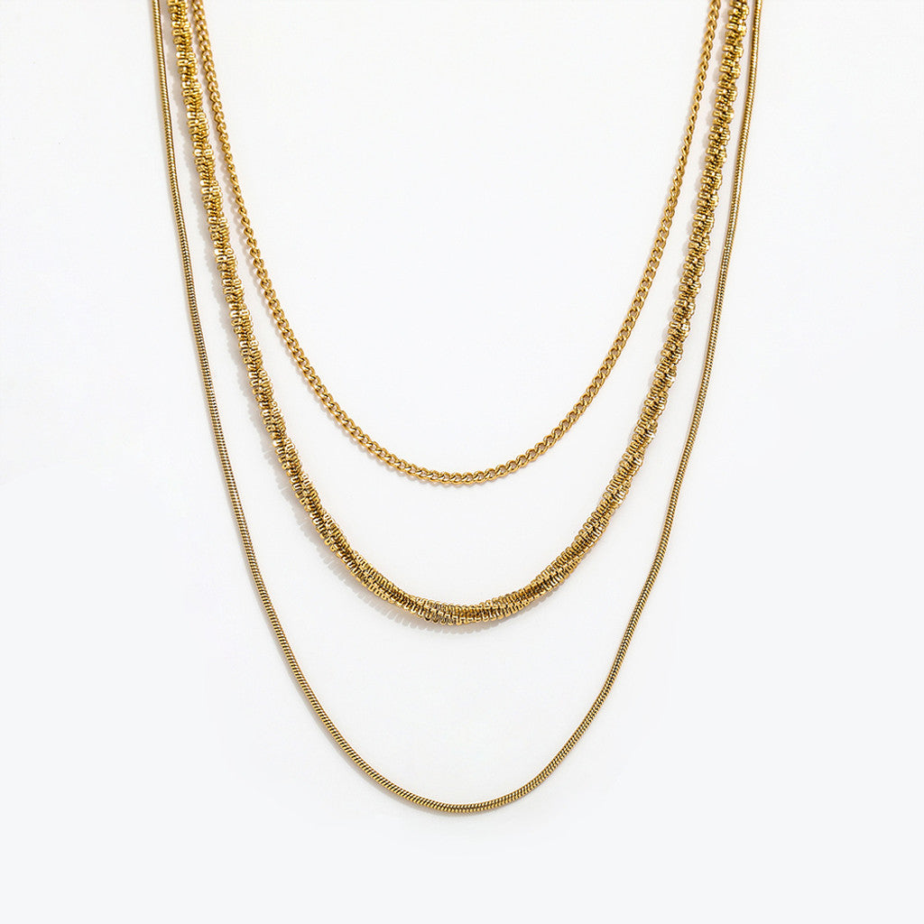 muun studios Lume Triple Chain Necklace - 18K Guldbelagt 