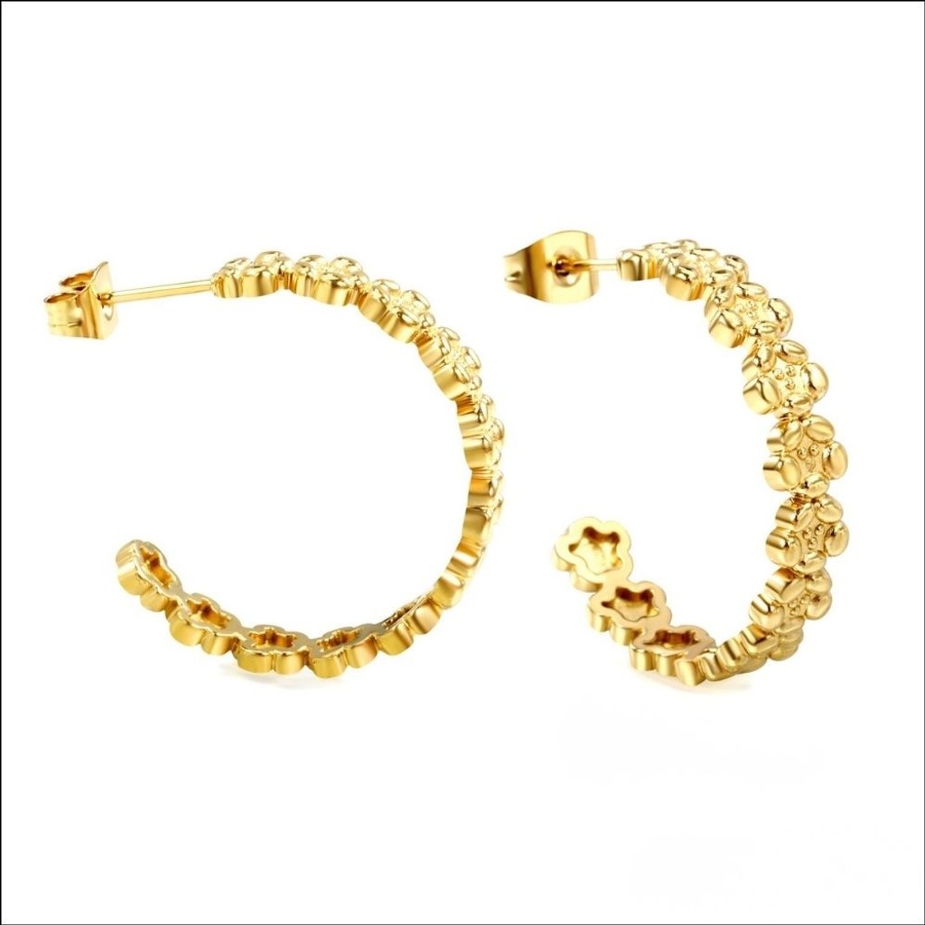 muun studios Maia 2 - irrugular hoop - 18K Gold Plated Earring 18K Gold Plated