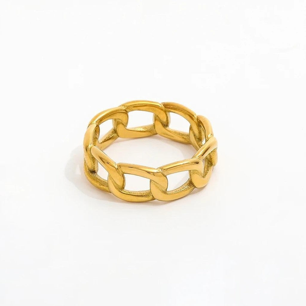 muun studios Minna Curb Ring - 18K Guldbelagt Ring 18K Gold Plated