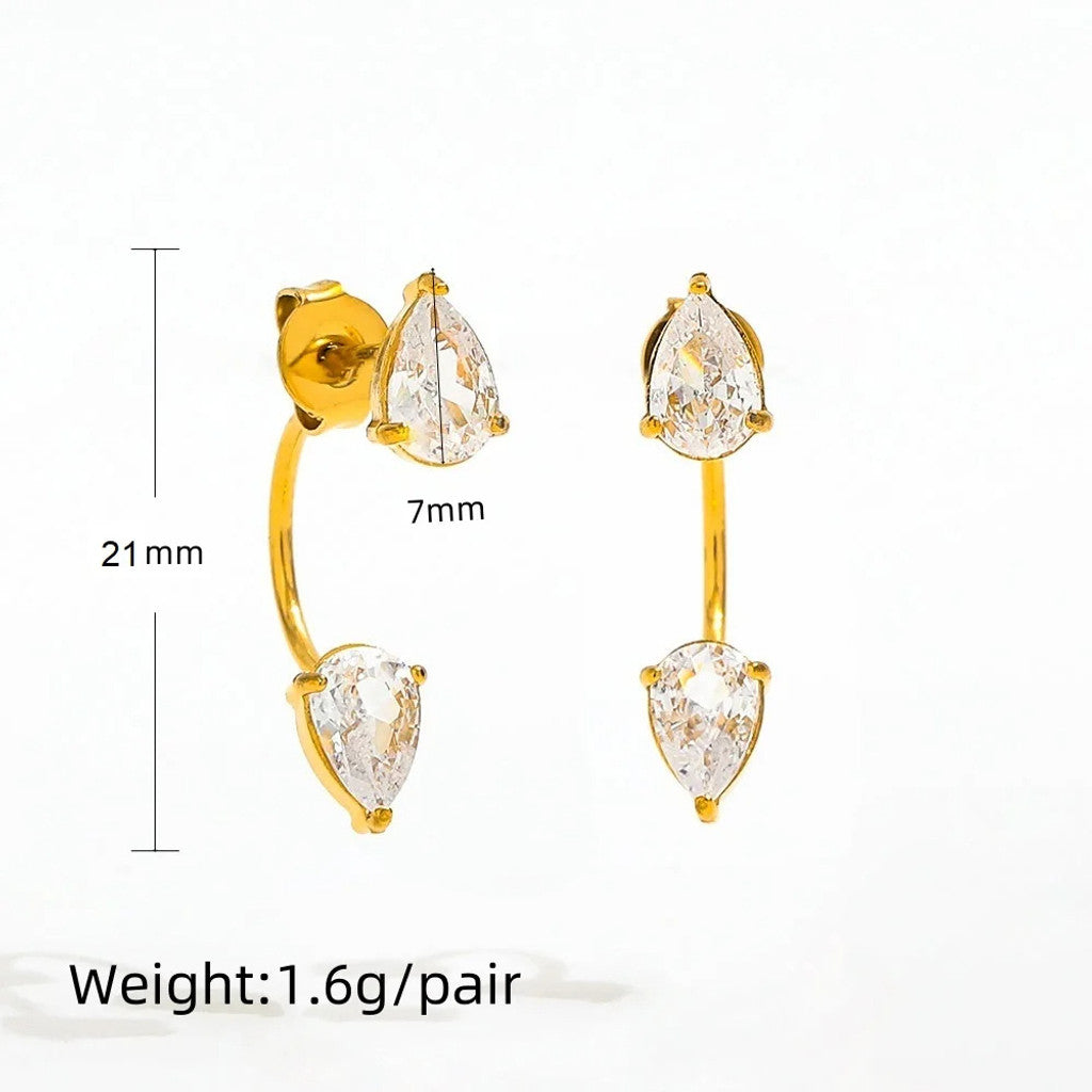 muun studios Molly Zirkon Øreringe - Stor - 18K Guldbelagt Earring