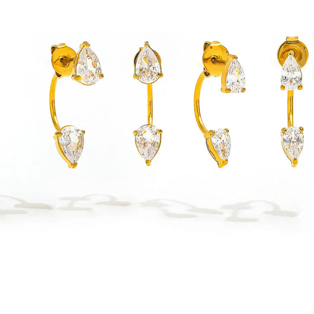 muun studios Molly Zirkon Øreringe - Stor - 18K Guldbelagt Earring 18K Gold Plated
