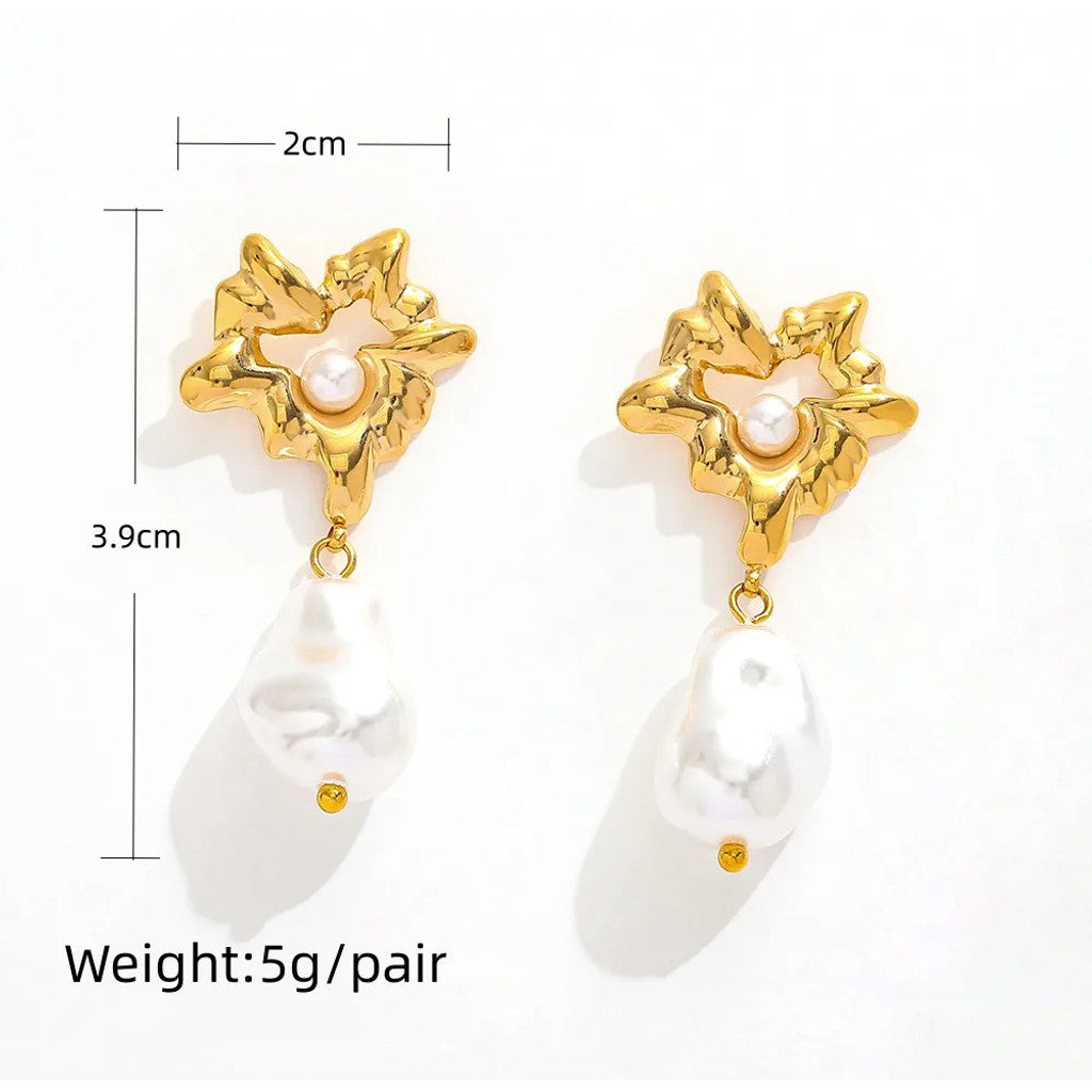 muun studios Rillo Perle Øreringe - Rustfrit Stål Earring