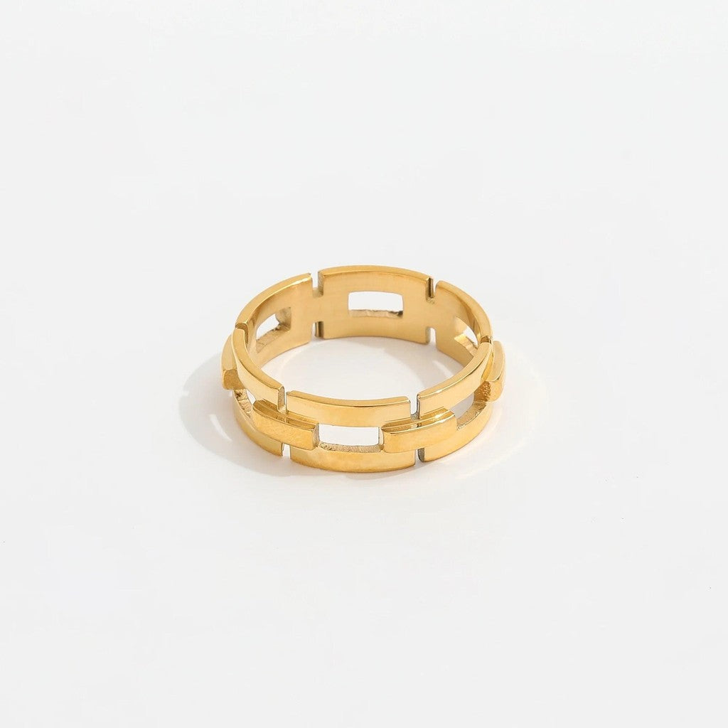 muun studios Tula Curb Ring - 18K Guldbelagt Ring 18K Gold Plated