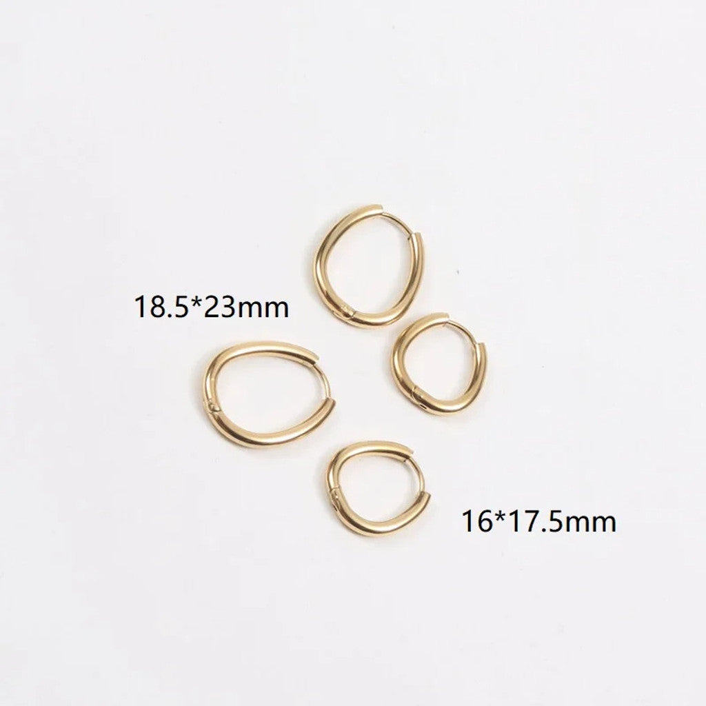 muun studios Vilma Ovale Øreringe - Lille - 18K Guldbelagt Earring