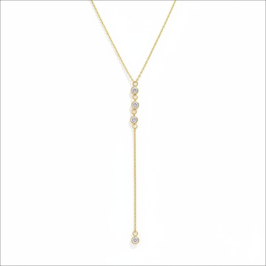 muun studios Zirconia Necklace Necklace 18K Gold Plated
