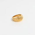 Croissant Dome Ring 18K Guldbelagt - muun studios