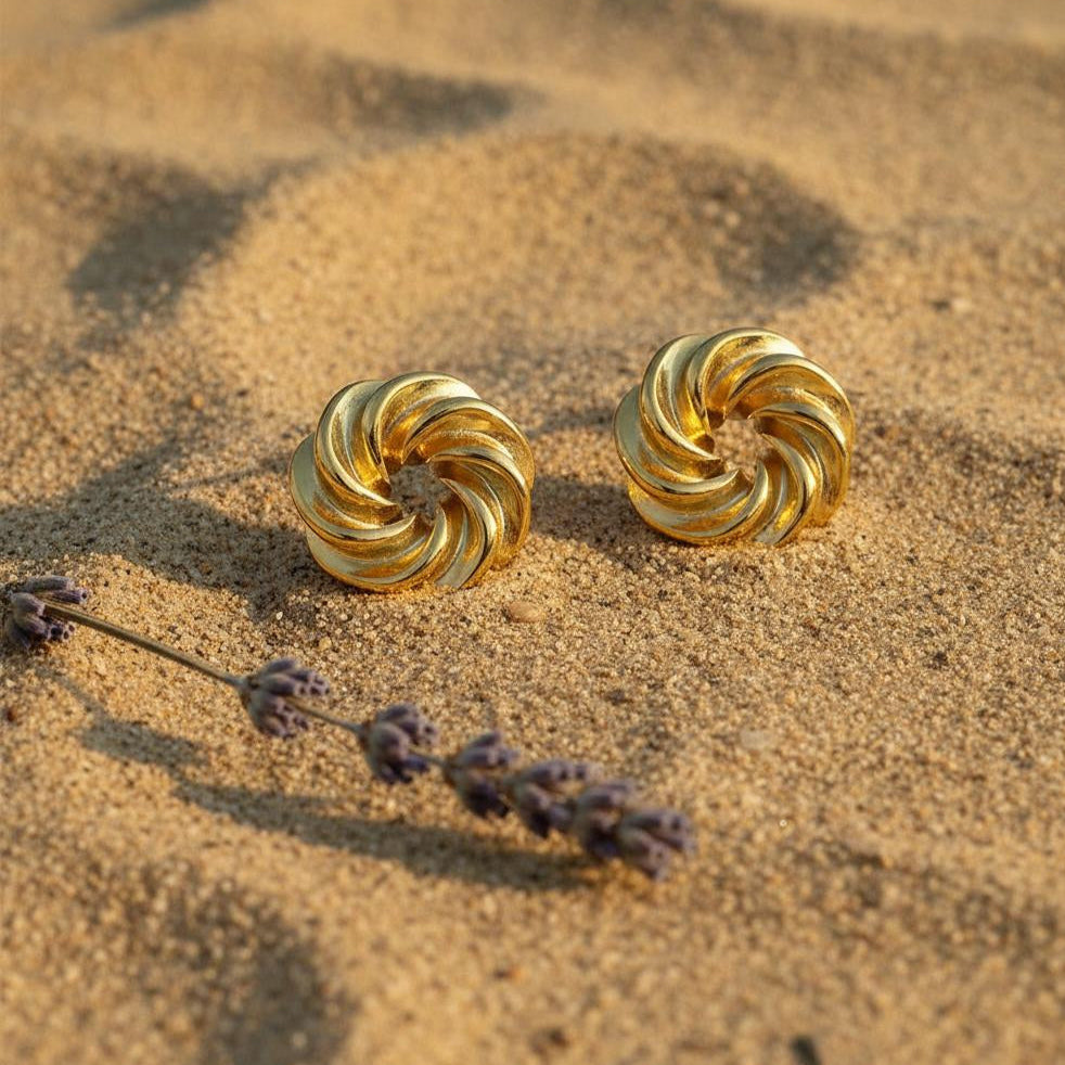 Emmy Spiral Øreringe - 18K Guldbelagte