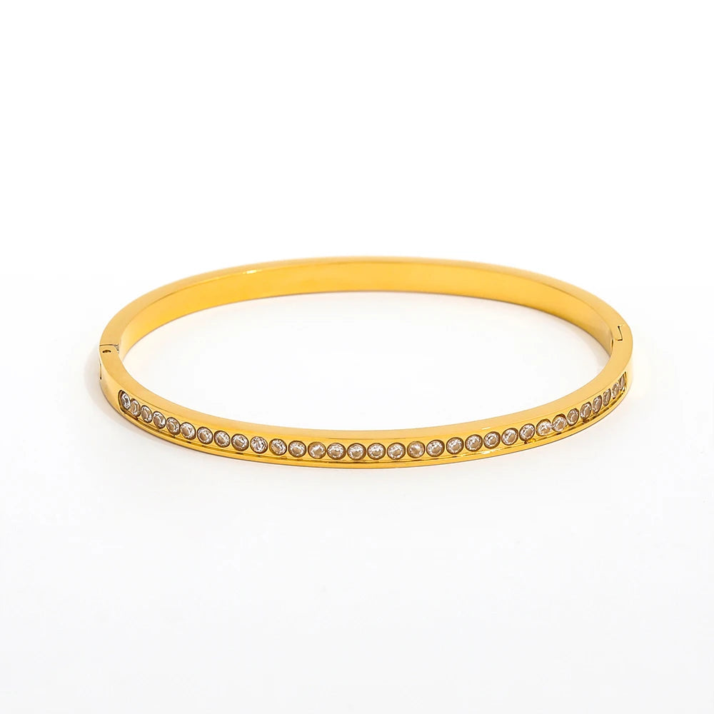 Zirkon Bangle 18K Guldbelagt