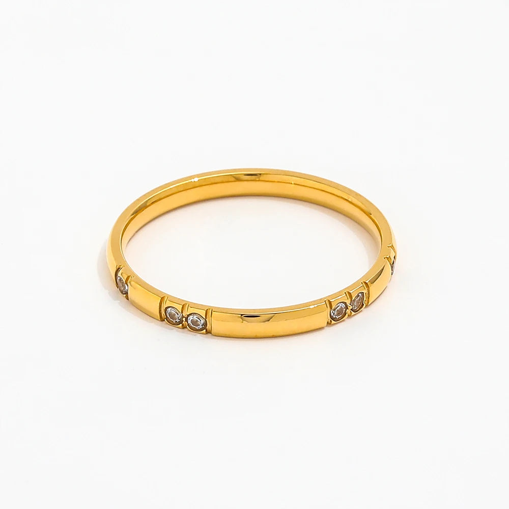 Zirkon Dots Ring 18k Guldbelagt